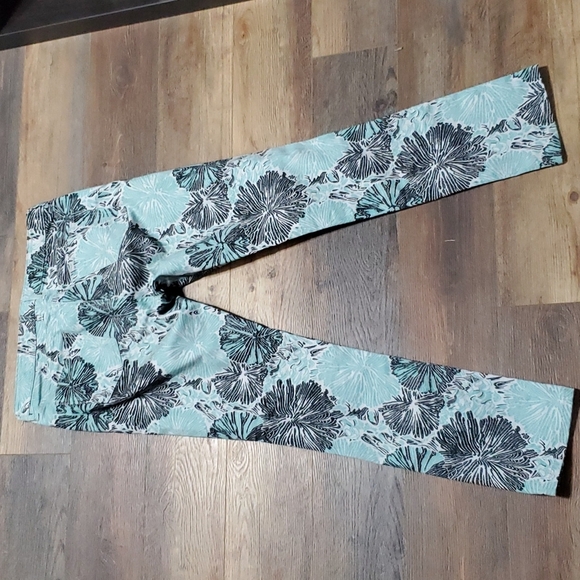 Suno turquoise crop jeans floral abstract pockets - Picture 7 of 8